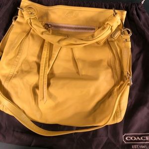 Coach Yellow Shoulder Bag with Crossbody Strap